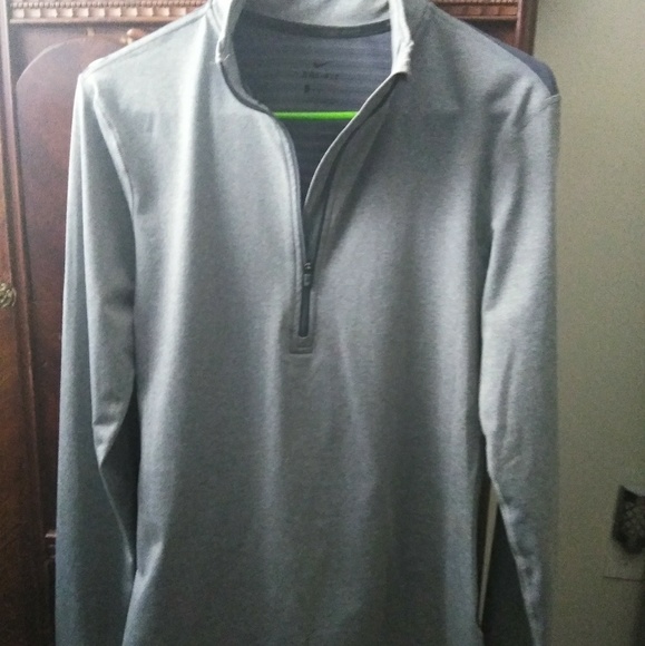 Nike Tops - Wmn's Grey Nike dri fit half zip jacket Lg.